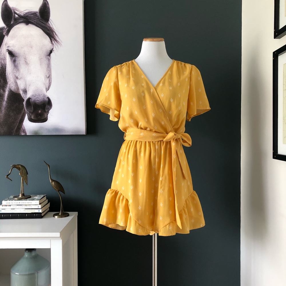 Lush Ruffle Floral Romper Buttercup Yellow 🌼